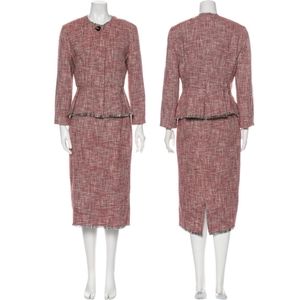 🌹NEW- Cesilia Tweed Pleated Peplum Jacket & Skirt